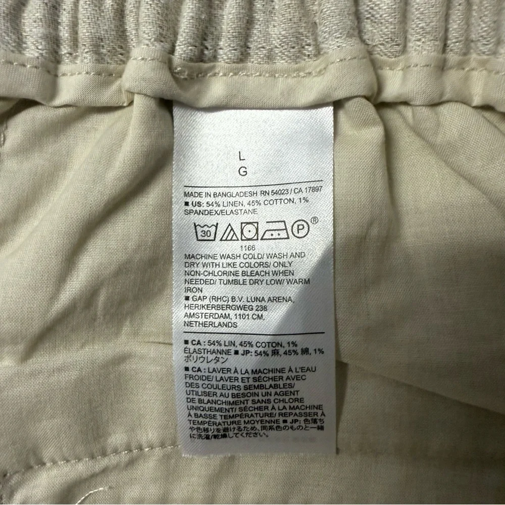 Banana Republic Linen Blend Oatmeal Wide Leg Pants – Size Large